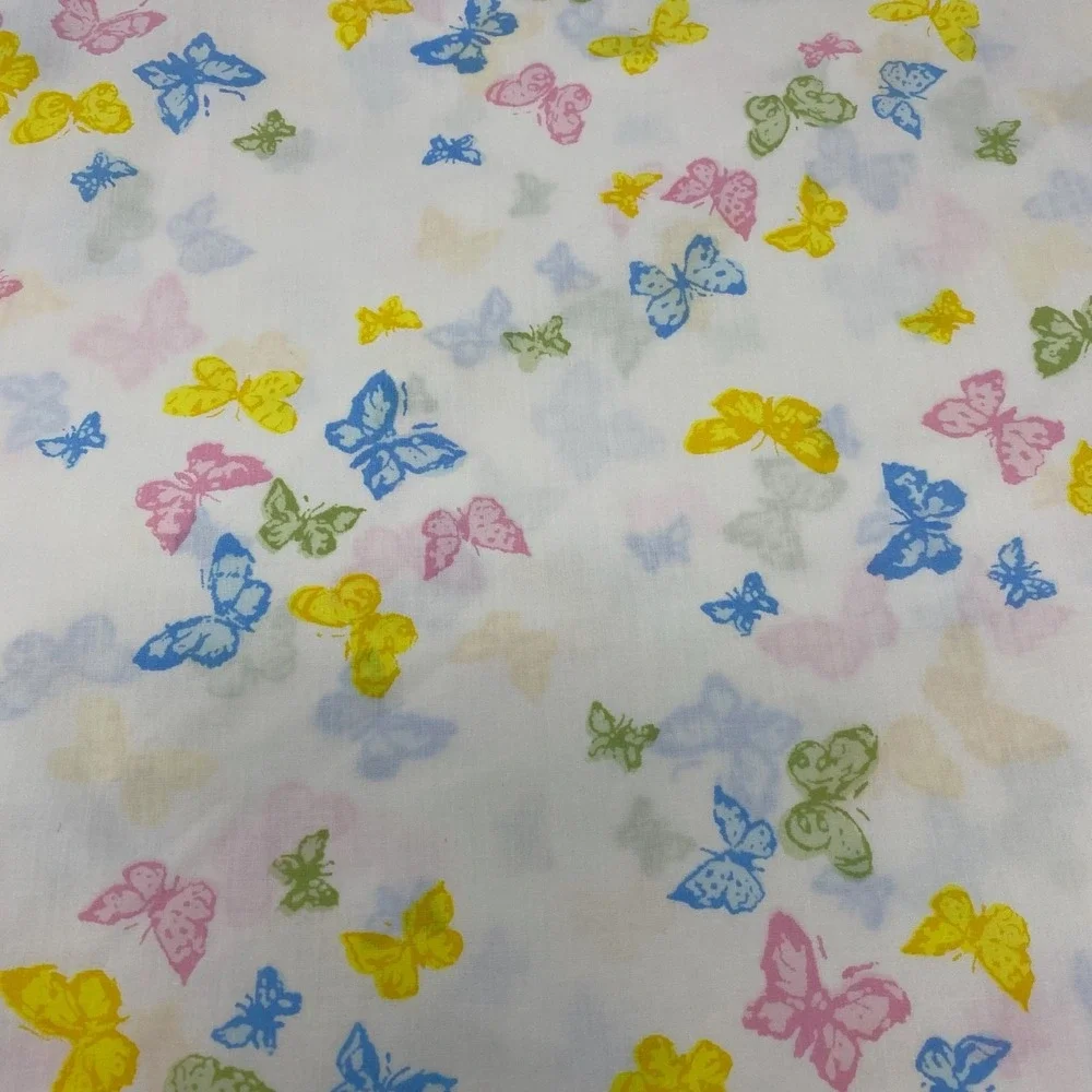 Vtg Wamsutta Christian Dior Sheet SET Twin Butterflies 2 Flat 2 Fitted USA Made